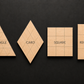 Panou decorativ 2D TRIANGLE, CARO, SQUARE, RECTANGLE - Frasin