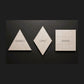 Panou decorativ 2D TRIANGLE, CARO, SQUARE,  Frasin
