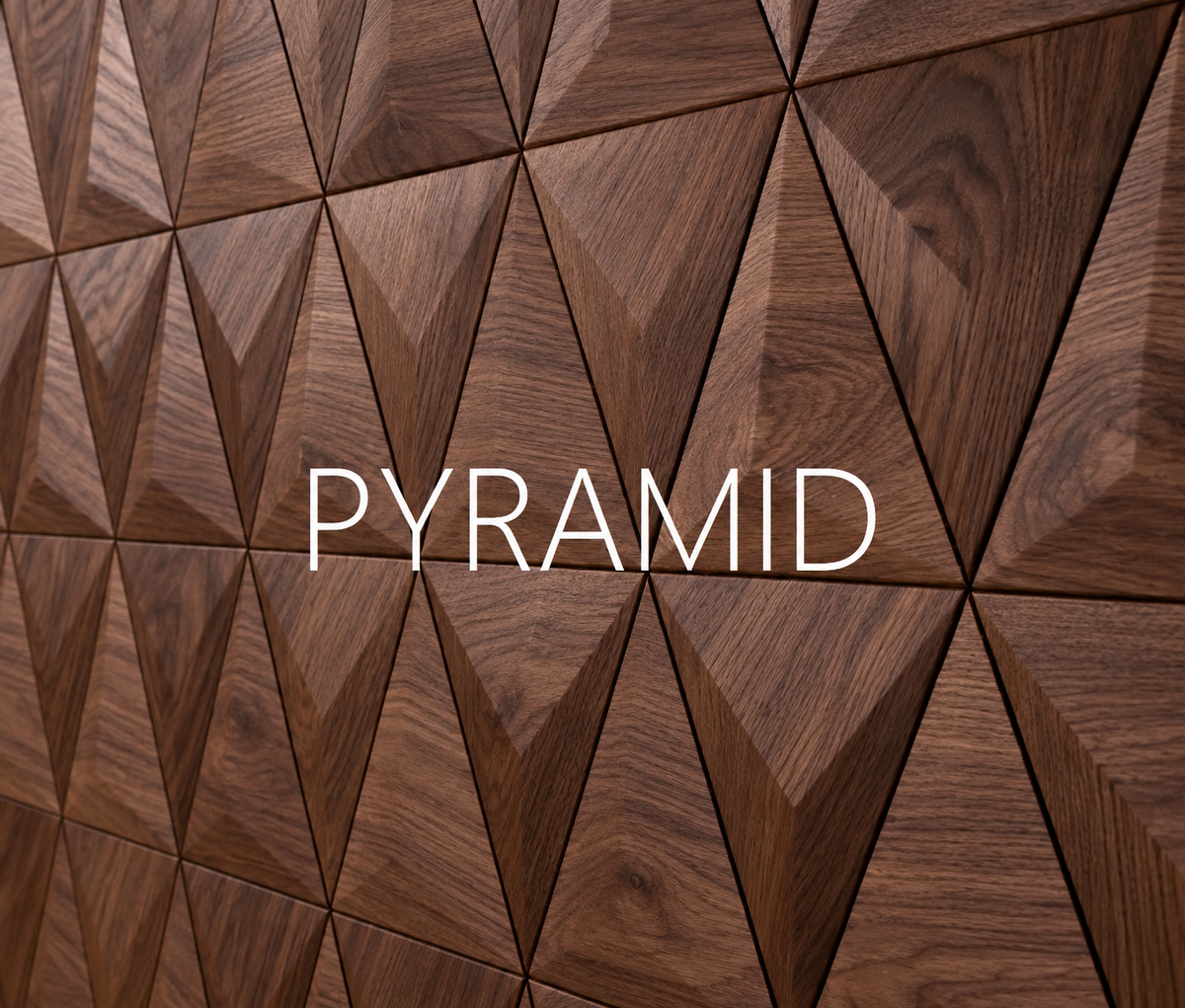 Panou decorativ 3D PYRAMID - FORM AT WOOD