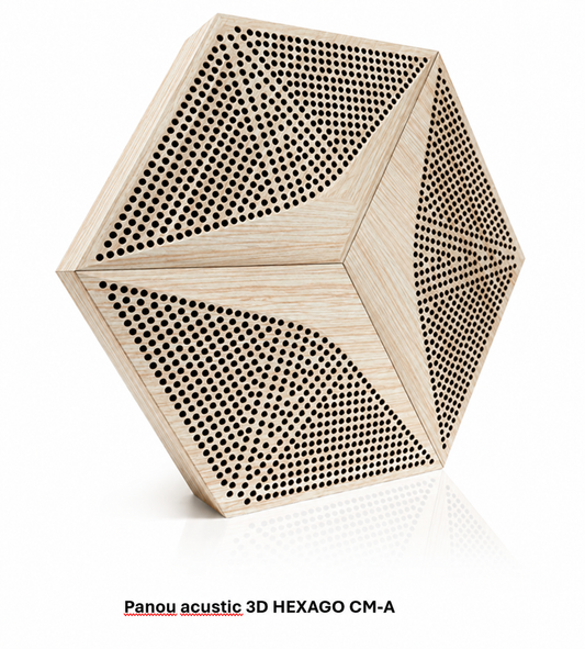 Panou acustic HEXAGO 3D CM-A – FORM AT WOOD