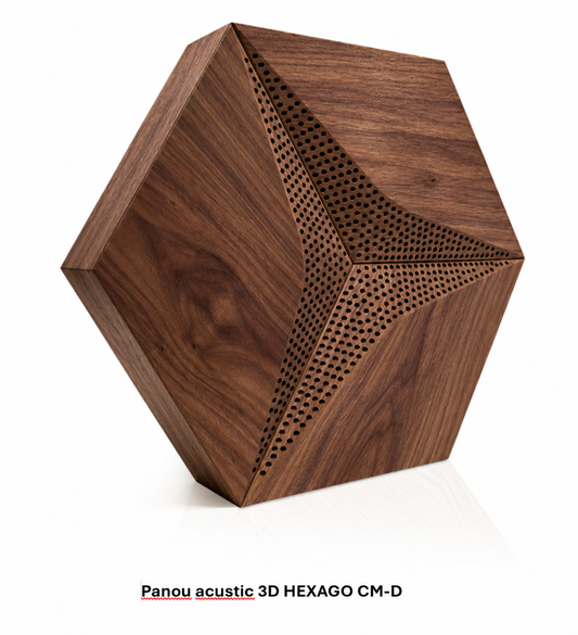 Panou acustic HEXAGO 3D CM-D – FORM AT WOOD
