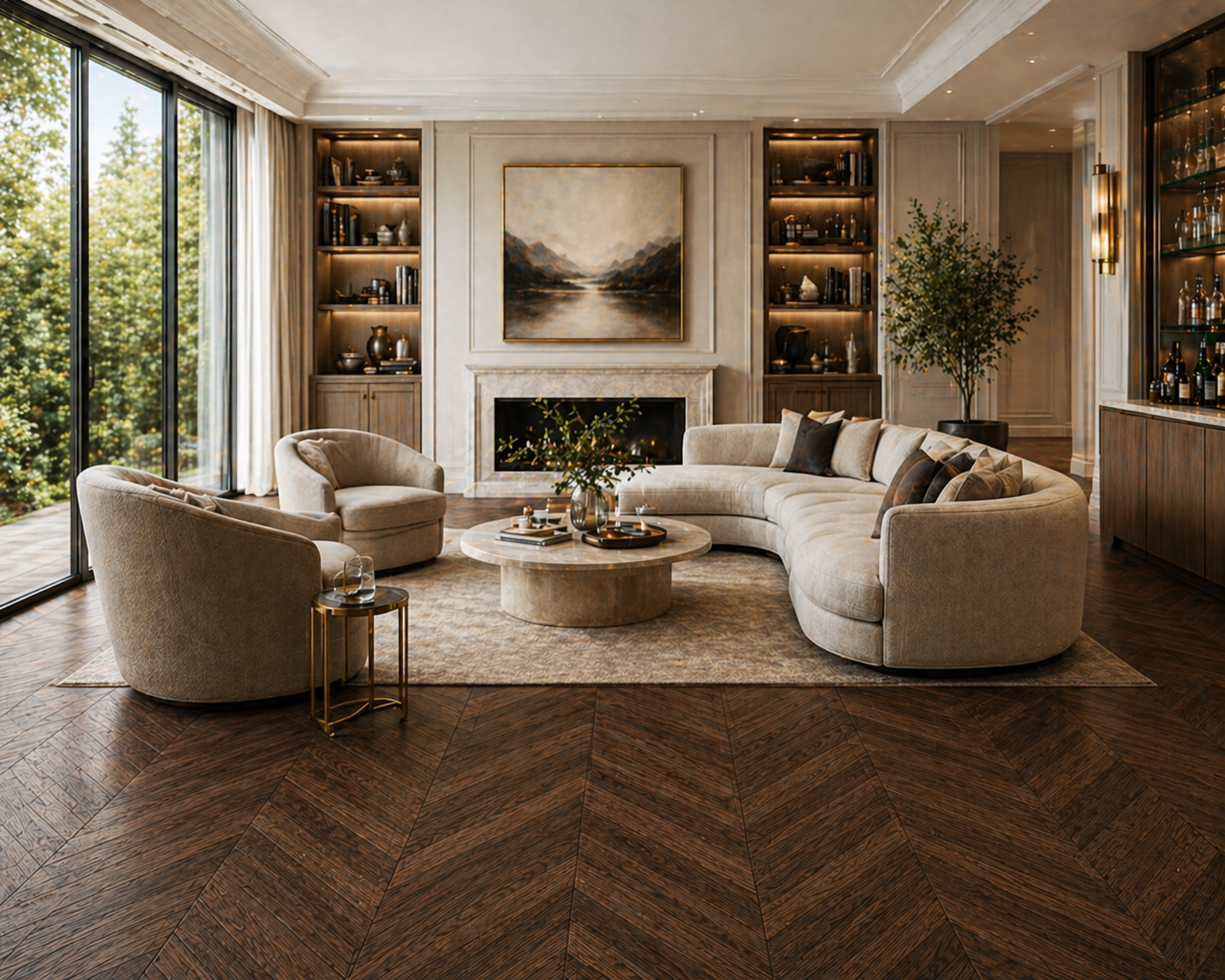 Parchet stratificat stejar, Chevron 12x100x600 mm, Clasa Select, RAVEN